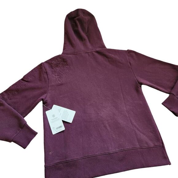 Athleta Hoodie Sweatshirt Womens Small Floral Embroidered Pullover Oversized Ath - Picture 3 of 8